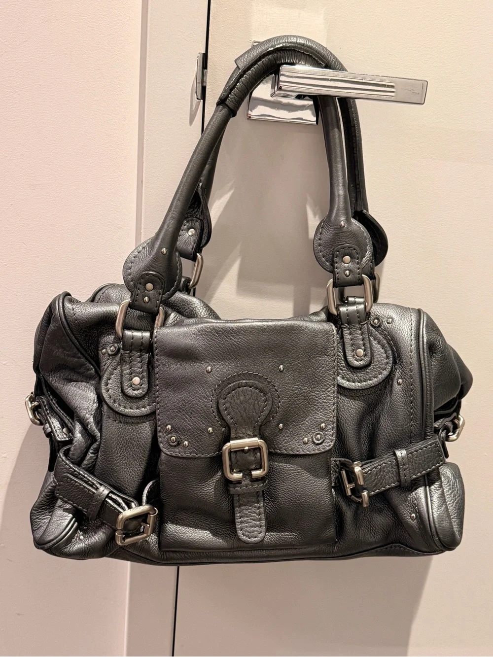 Rare Chloe Paddington Satchel Bag - Gunmetal/Metallic - Picture 2 of 6